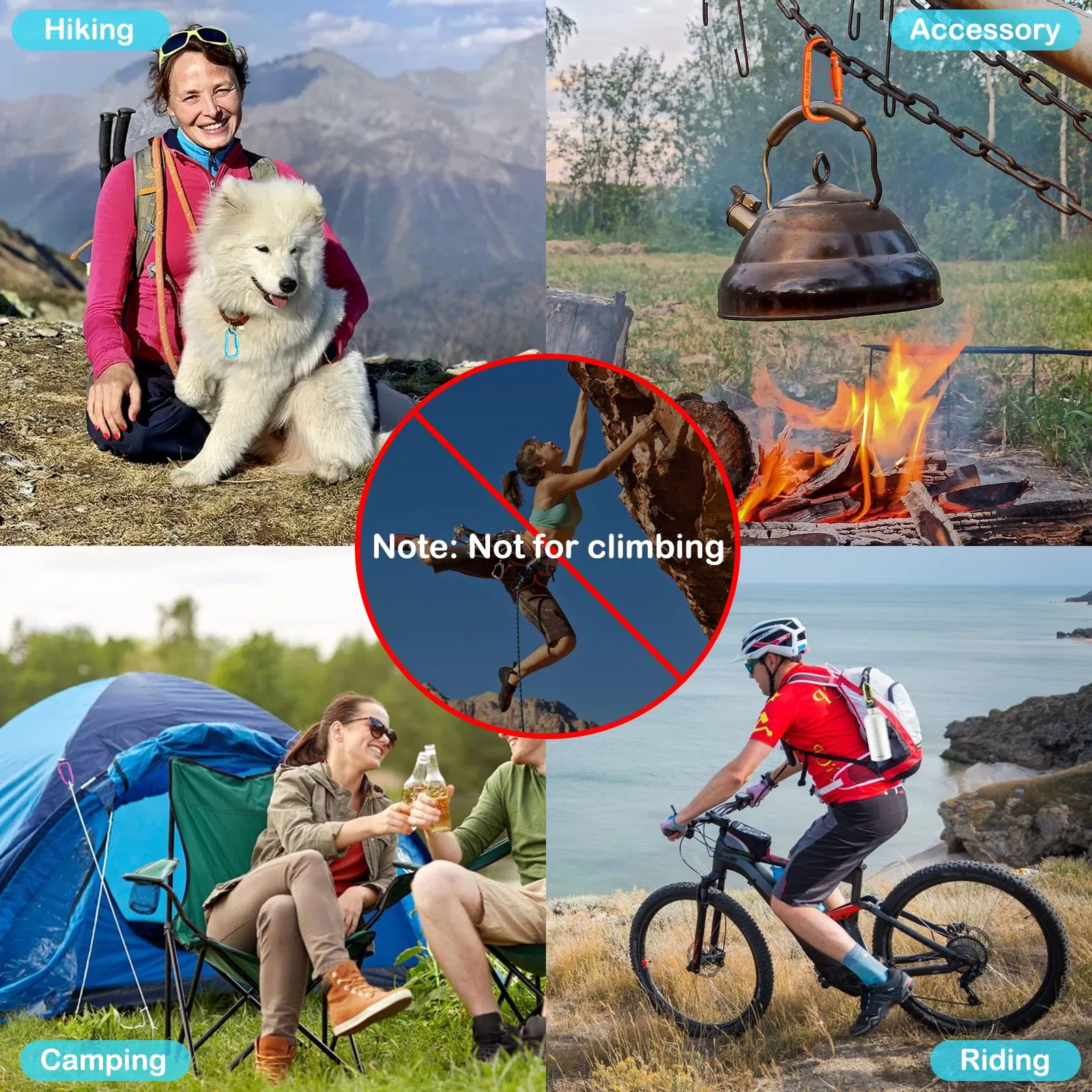 Aluminum Lock Carabiner Snap Hook Keychain Hike Key Chain Climbing Camping Carabiner with Custom Logo Color