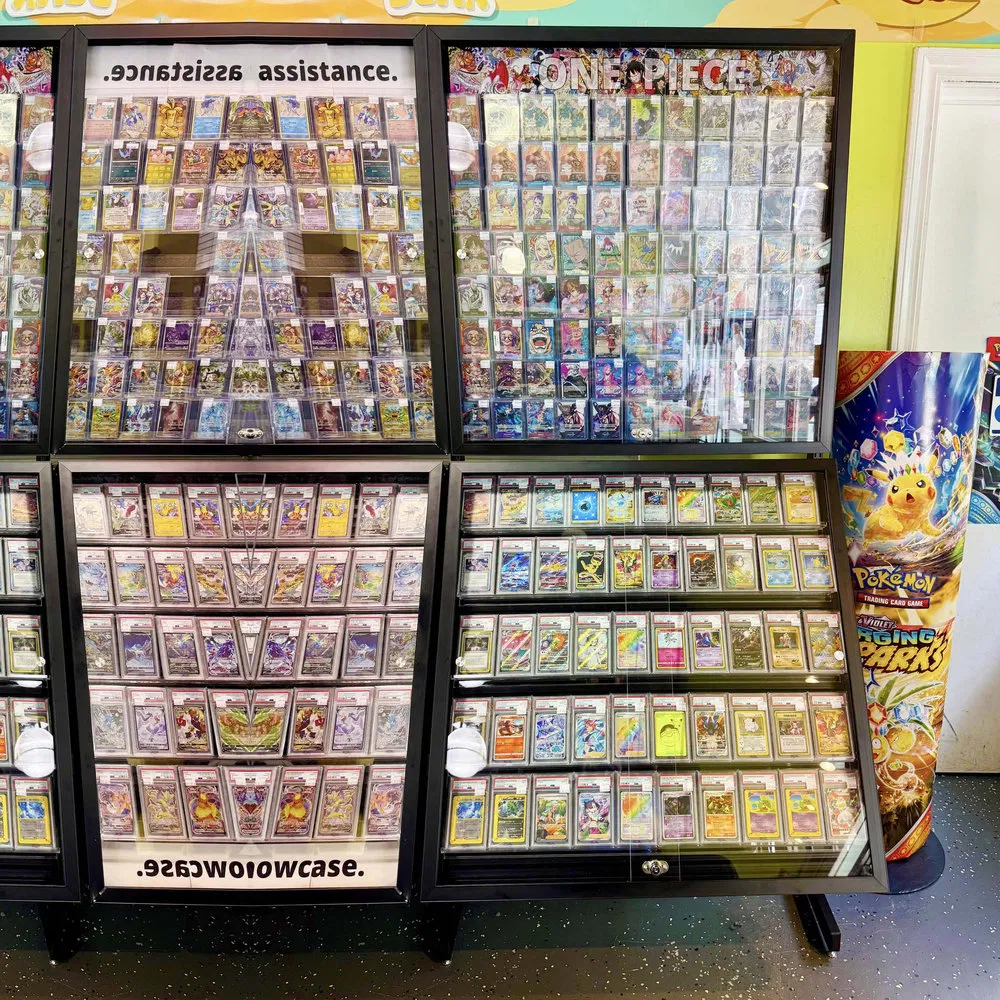 Safe Floor-Standing Customized Size Card Display Case for Creative and Cultural Store