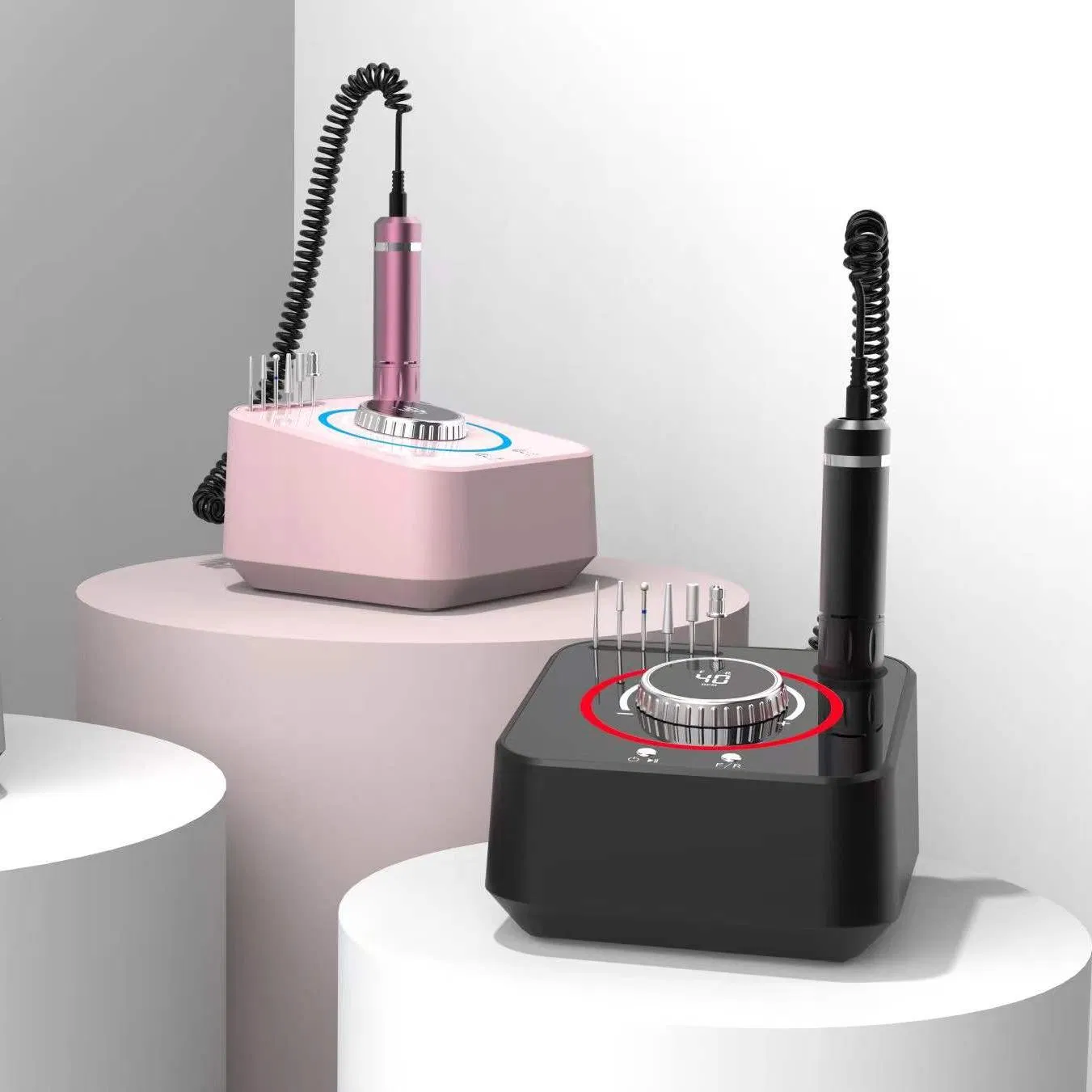 Amazon Hot Selling Professional High Speed 40000rpm Desktop Specialty Shaped Freeing Hands Nail Drill Manicure Machine