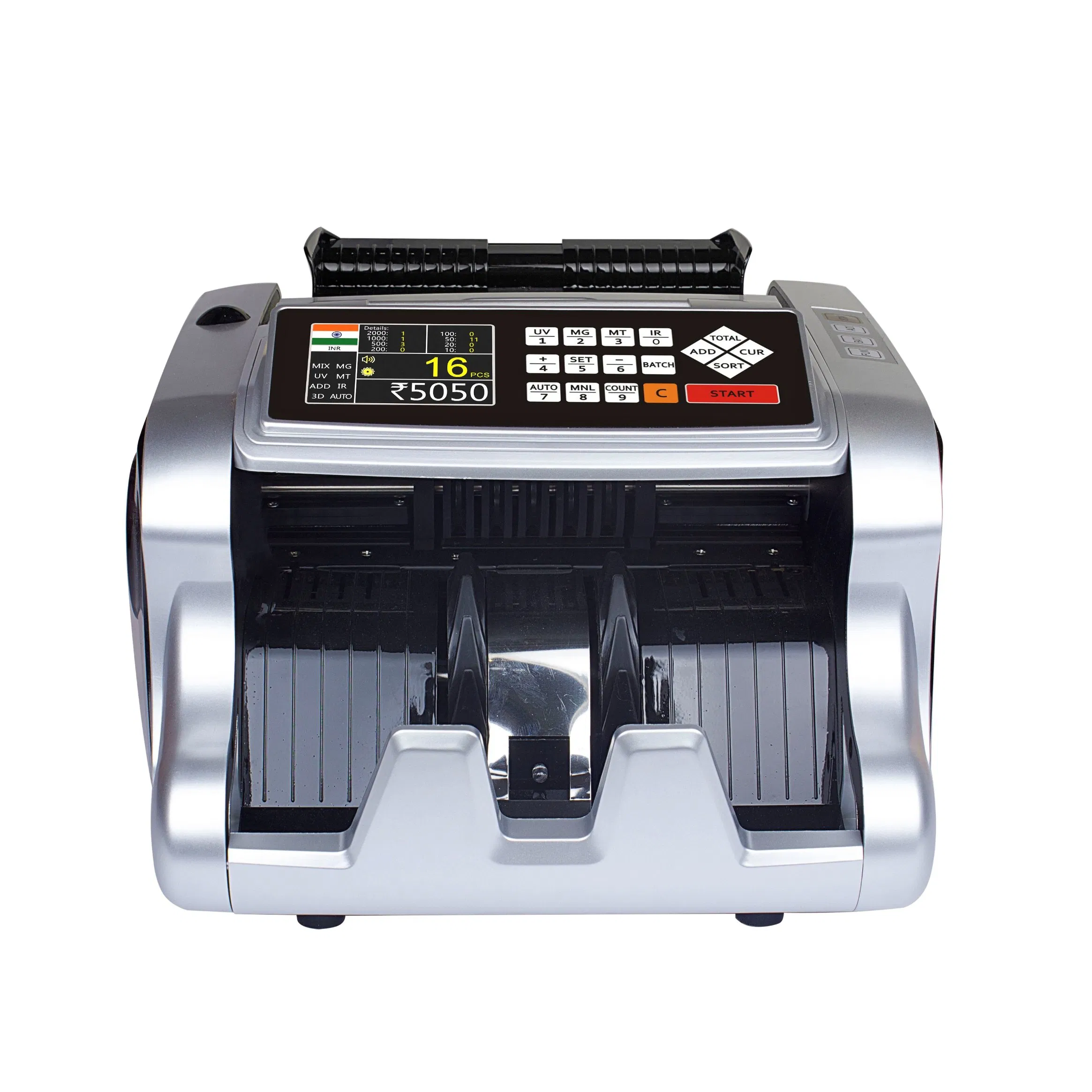 Al-6600t Mix Value Show Detail Denomination Counter Note Counting Machine