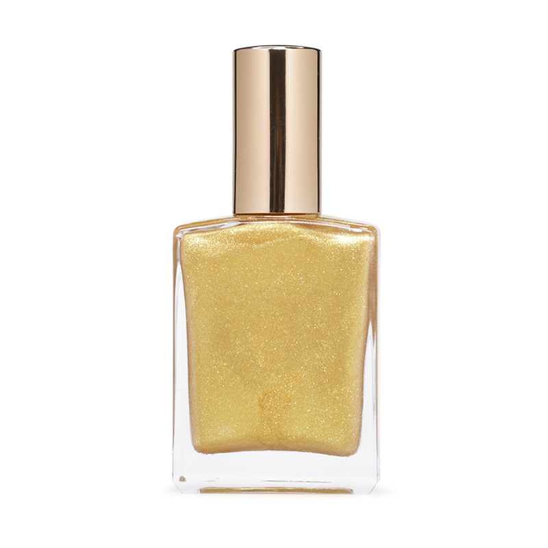 Gold Flakes Shimmer & Glitter Highlighter Oil Spray Waterproof Body Contouring Oil for Glow & Sparkle