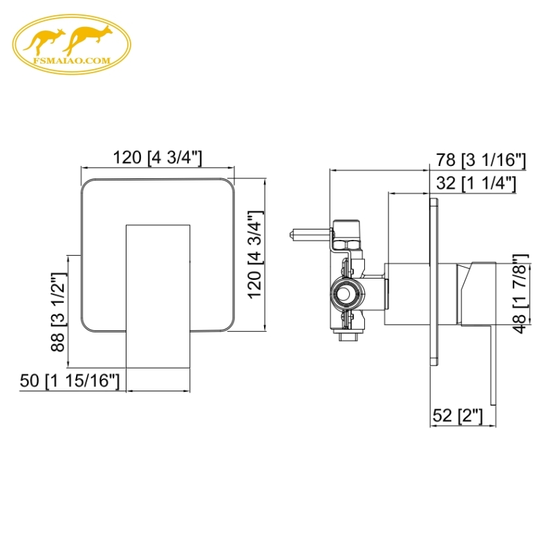 Watermark Approved Dr Solid Brass Construction Leak-Proof Design Shower Mixer