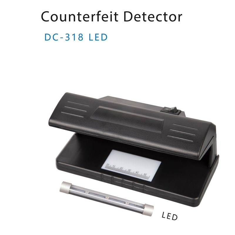 DC-318 LED  Money Detector Cash Counting Machine FakeMoney Counter Battery Use Counterfeit Money Detector For USD INR EUR