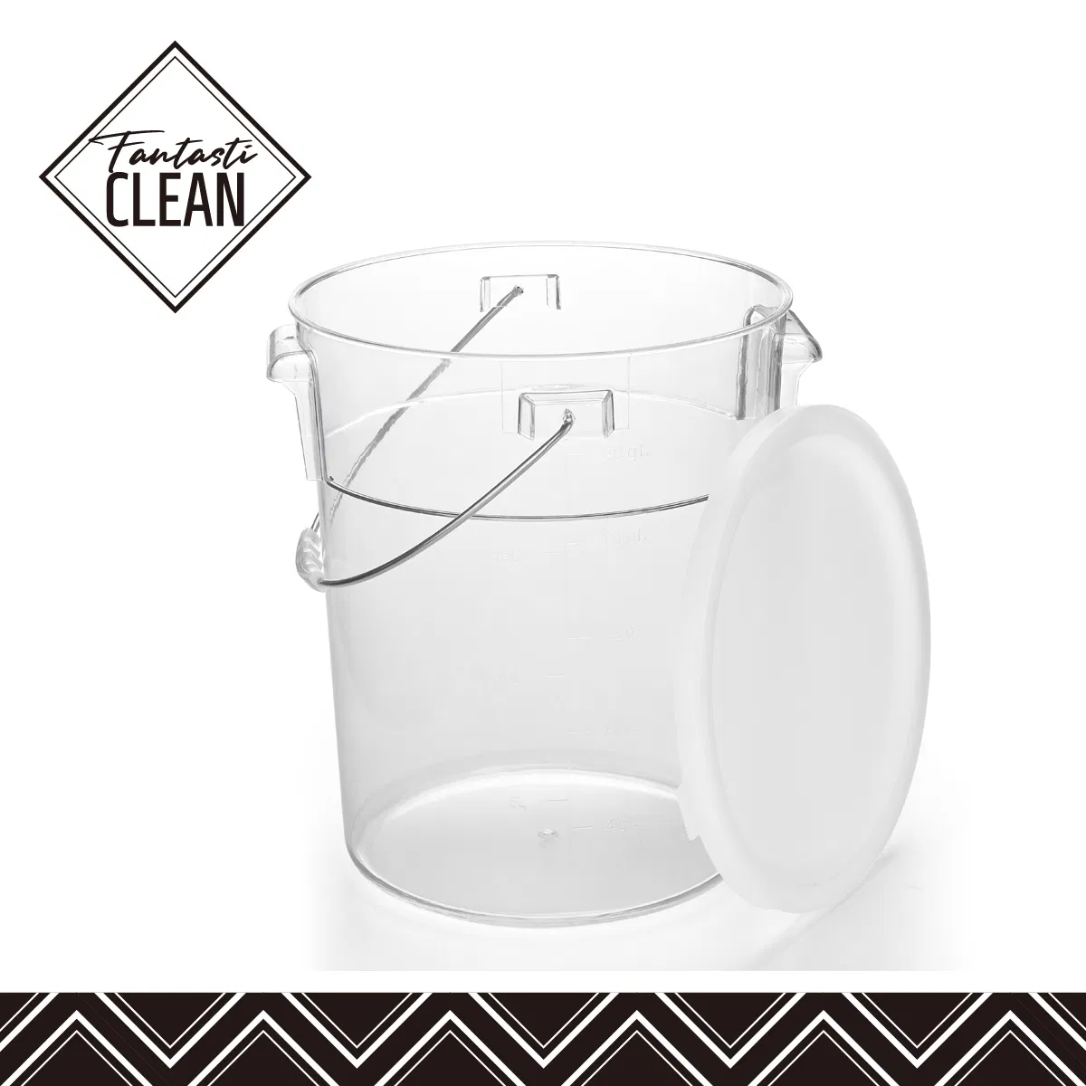 Factory Supply Custom Logo Portable PC Car Washing Bucket Plastic Transparent Bucket with Lid for Car Detailing