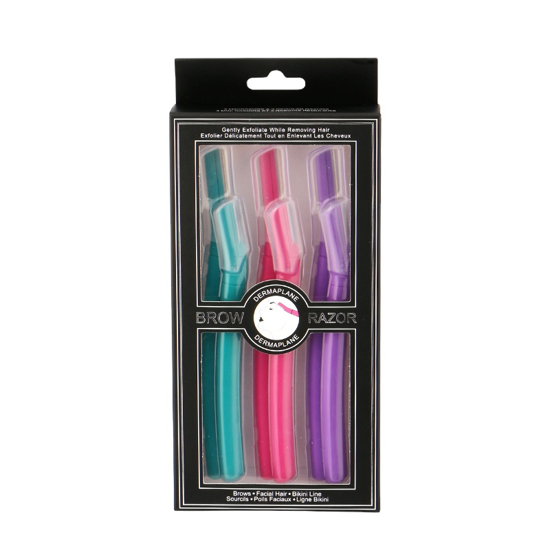 D115 Amazon Hot Sale Fashion Design Women Facial Hair Remover Lady Makeup Tool Customized Color and Logo Eyebrow Shaper Razor