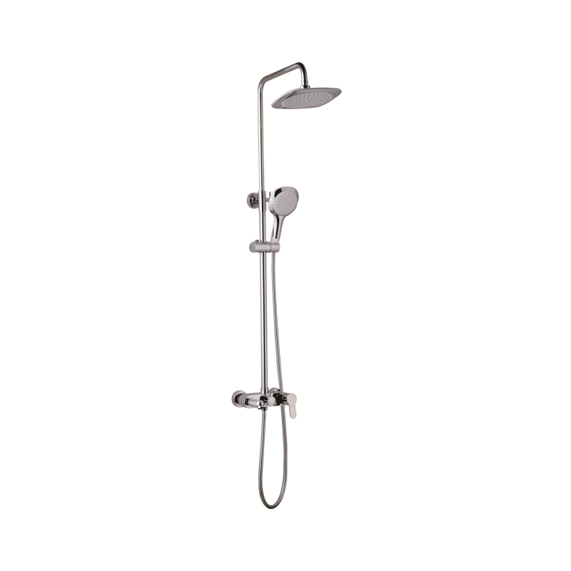 Modern Luxury Style Round Top Spray Handheld Shower Set with Slide Bar in-Wall Faucets Faucets for Bathroom