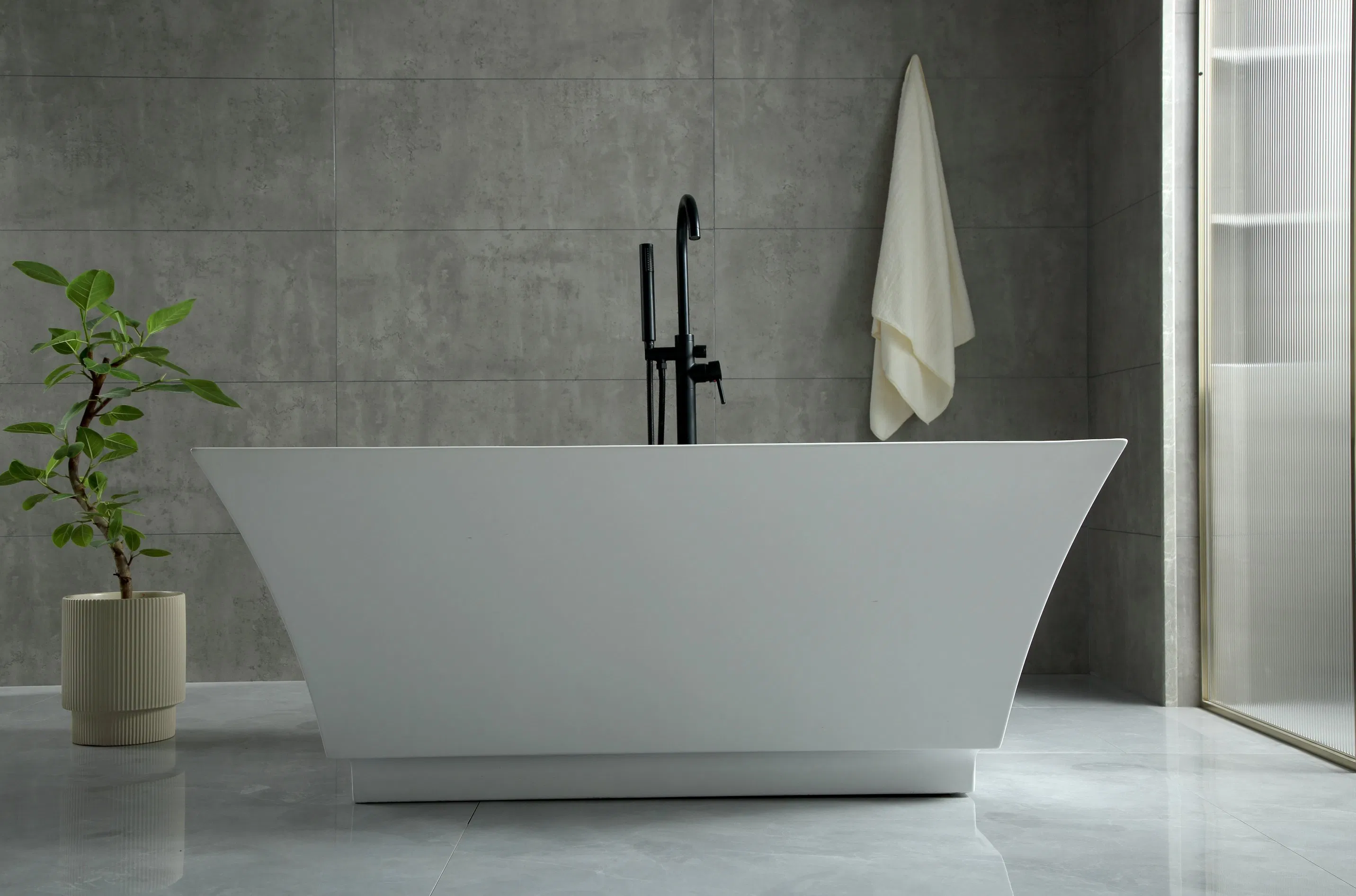 Hot Sale Luxury Indoor Simple Soaking Bathroom Freestanding Acrylic Bathtub