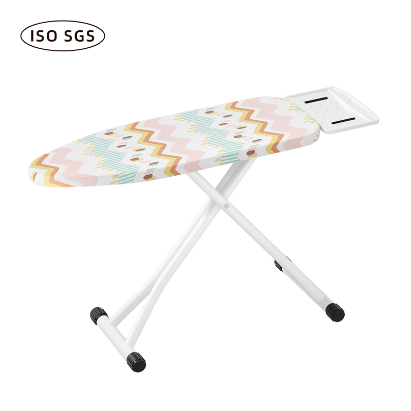 Compact Household Ironing Board with Hanging Mesh Top Foldable Stand and Heat Resistant Silicon Pad for Hotel & Clothing Use