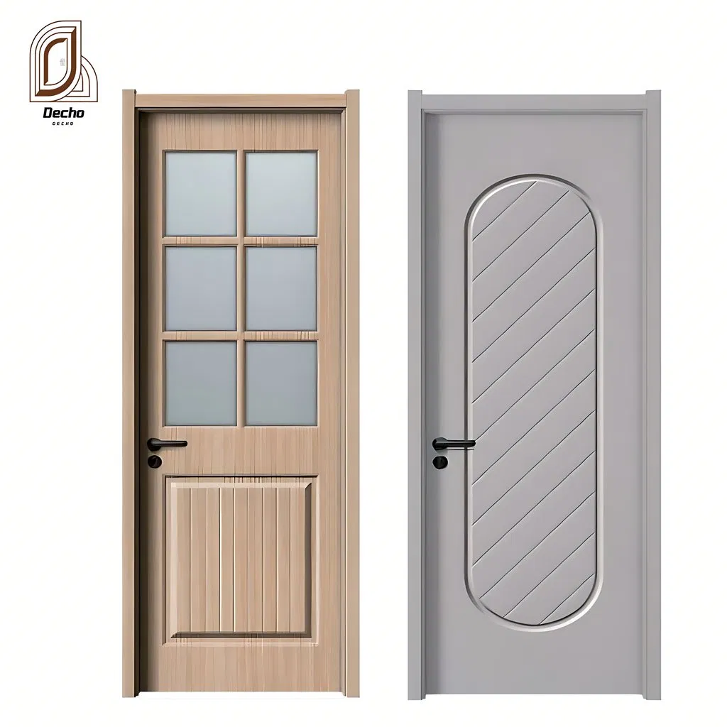 Waterproof Bathroom Restroom Door Pure WPC (wood PVC composite) Hollow Door Full WPC Interior Doors for Hotel, Apartment, School, Hospital, Office
