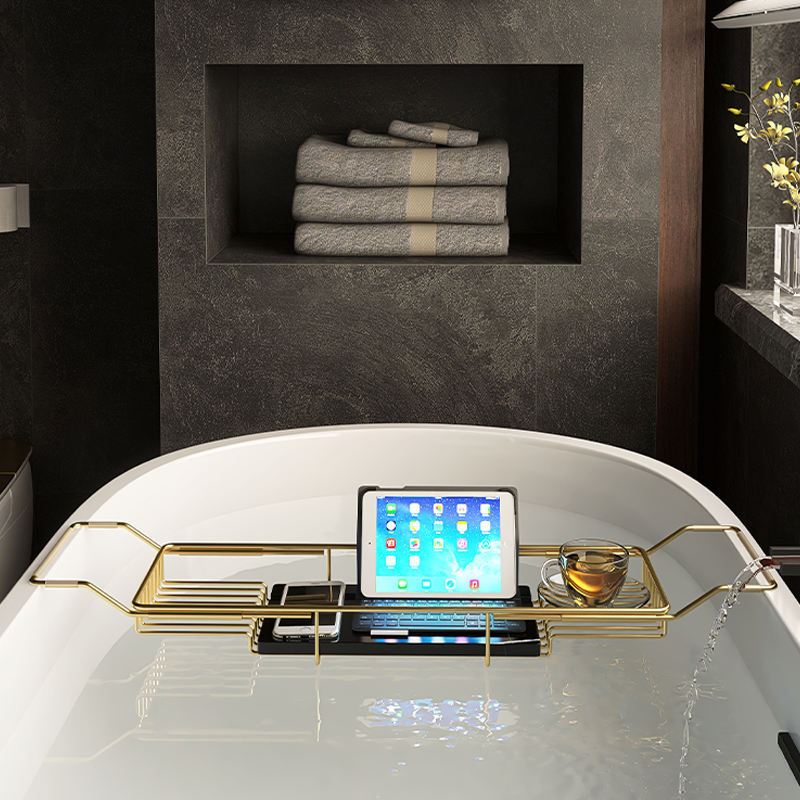 Simple Design Bathroom Accessories Bathtub Caddy Tray with Holder