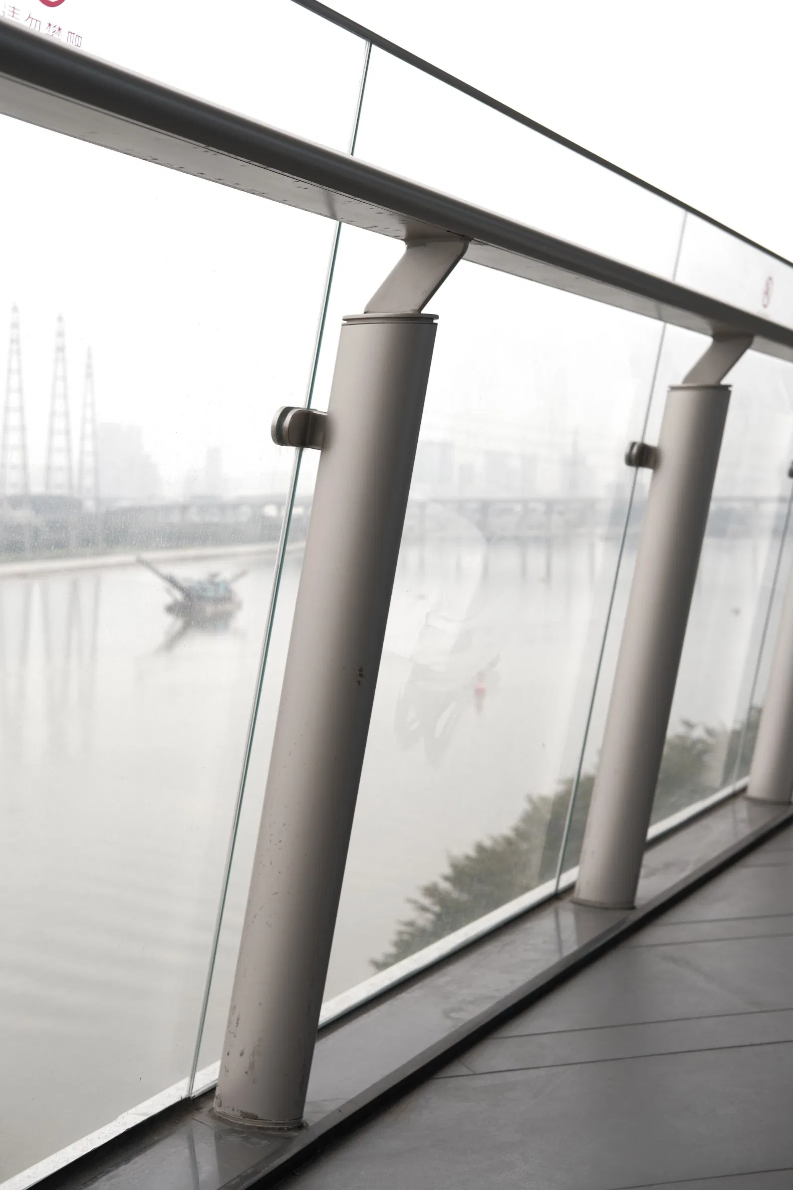 Foshan Modern House Balcony Balustrade Aluminum Glass Stair Handrail Railing