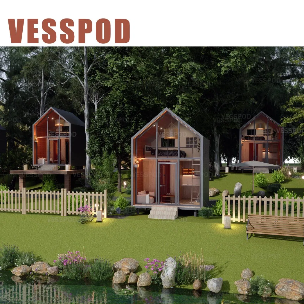 a Frame Low-Rise Villa Heat-Insulated Modular Home Prefab Tiny Triangle House for Apartment Prefab Cottage