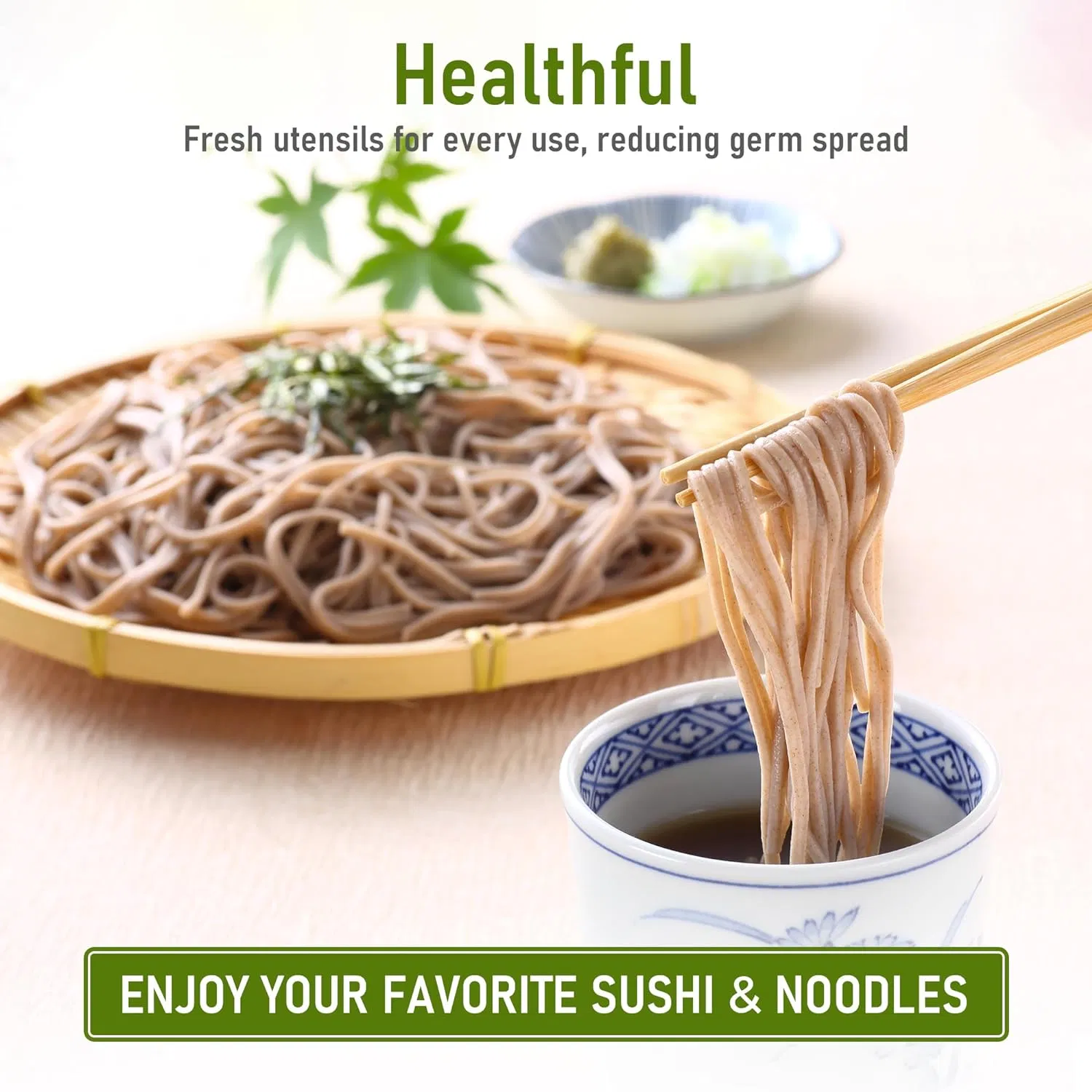 Round Separated Bamboo Chopsticks Reusable Chopsticks Sleeved Bamboo Chop Sticks
