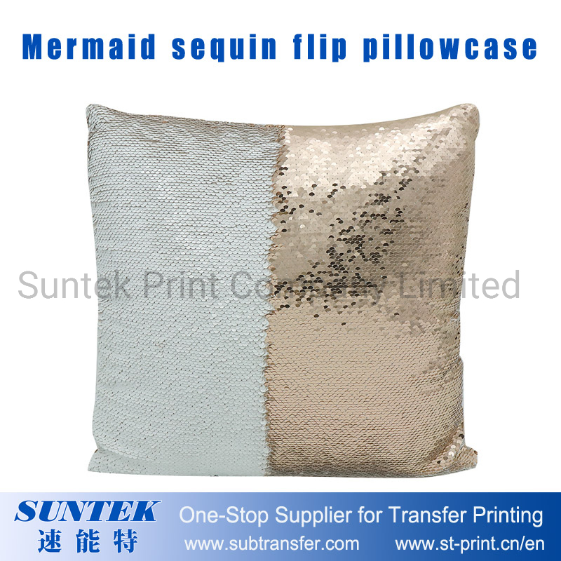 Square Sublimation Sequined Pillowcase White/Pearl White