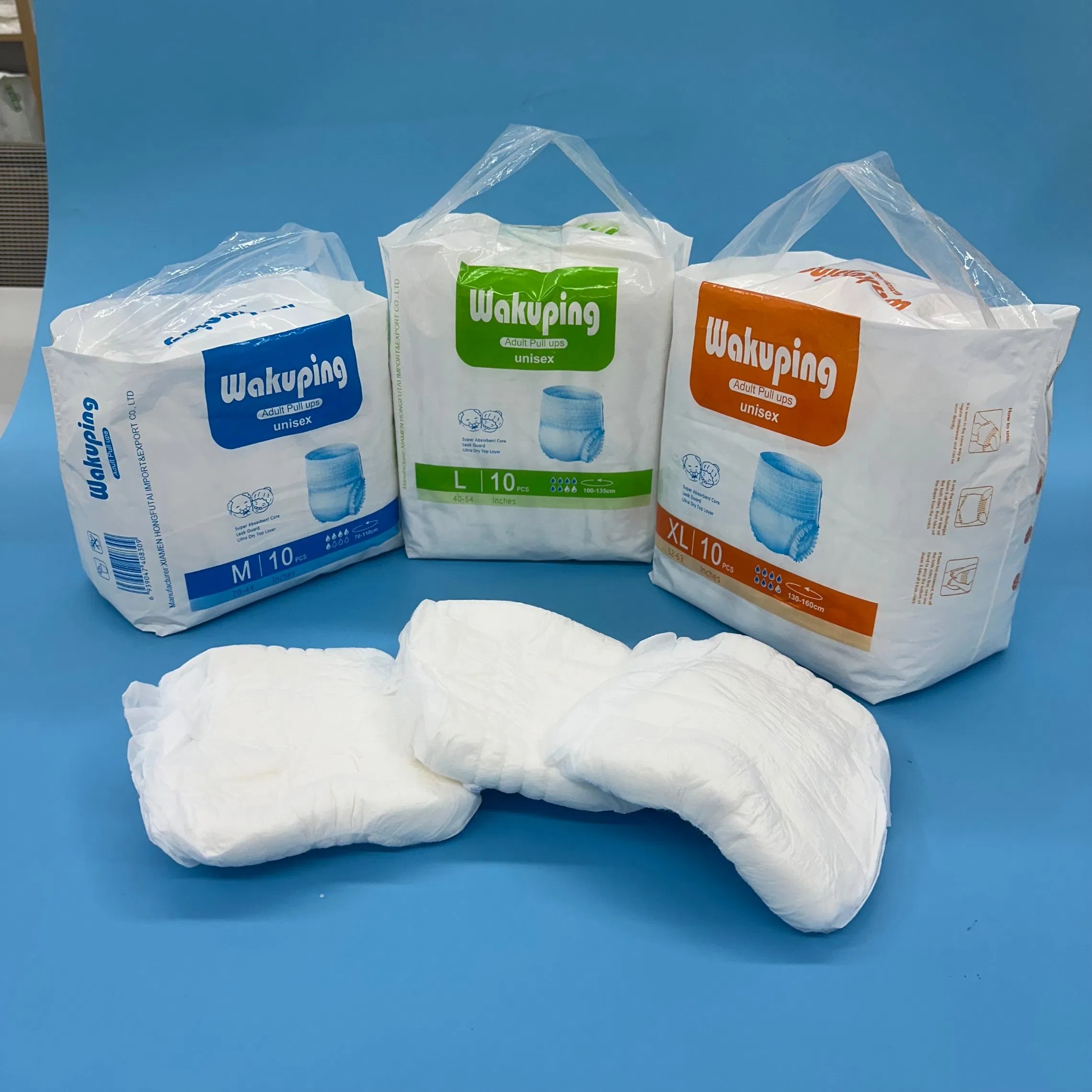 Dry Surface Economical OEM Custom Printed Non Woven Fabric Super Absorption Disposable Adult Pants Diaper
