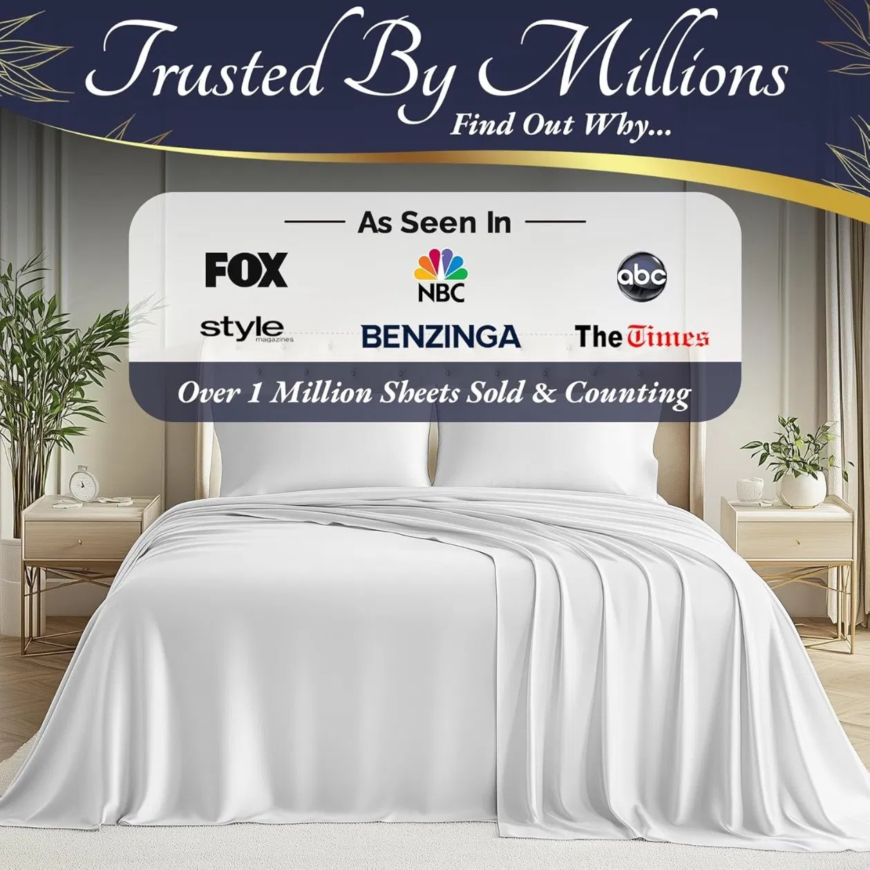 100% Viscose Bamboo Fiber Flat & Fitted Sheet King Size 4PCS Ultra Soft Luxuriously Home Hotel Textile Cool 17-Inch Deep Pockets Double Stitching Bed Sheets