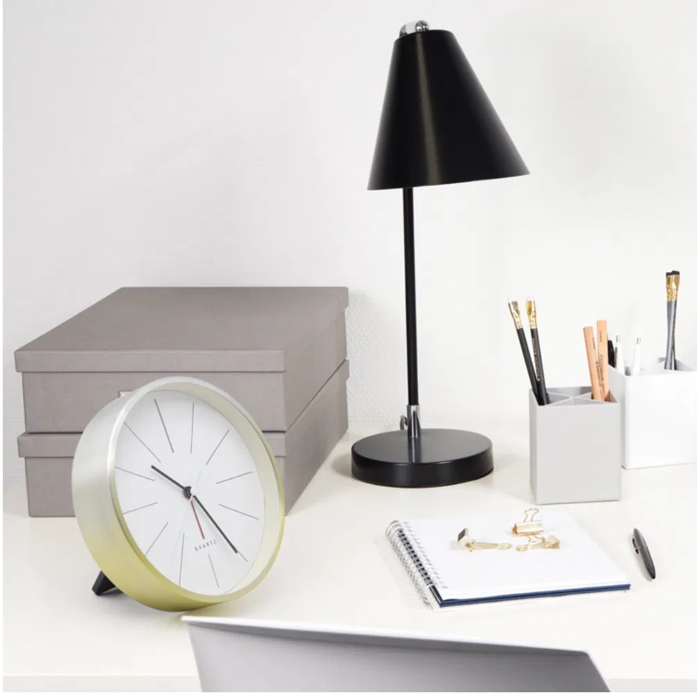 6 Inch Desk Watch Clock Aluminium Quartz Table Clock Luxury Custom