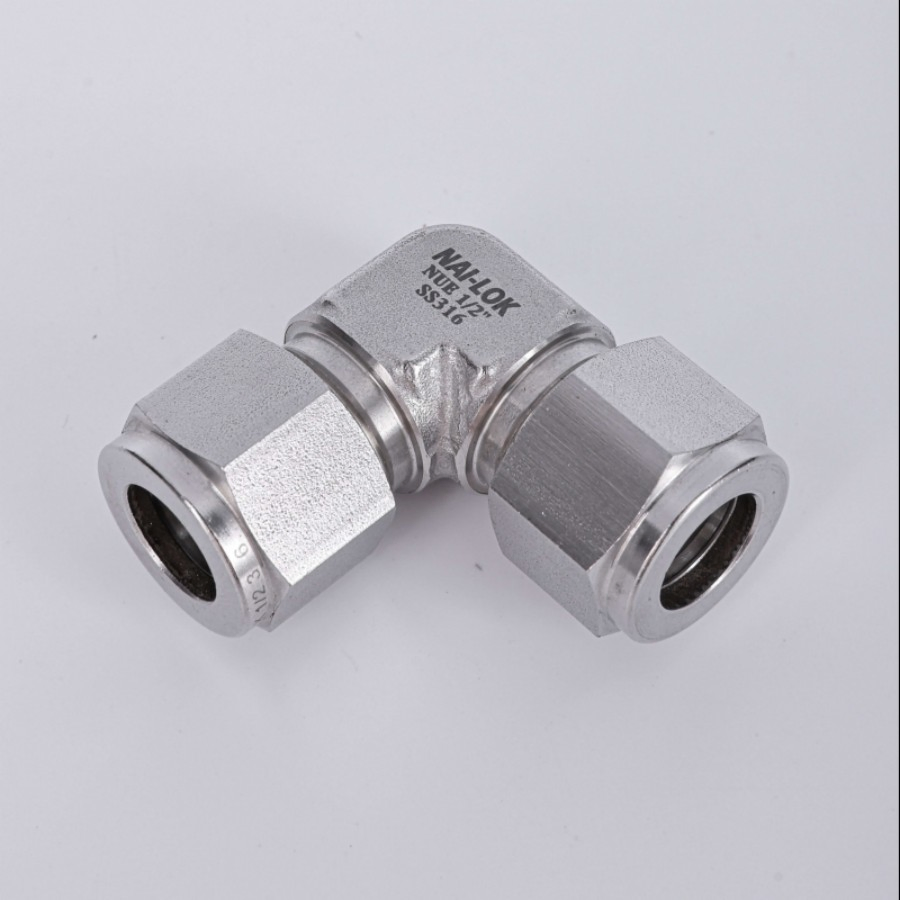 Nai-Lok Super-Duplex Union Elbow Compression Tube Fitting 3/8 Fnpt X 3/8 Tube Stainless Steel Instrumentation Tube Fitting