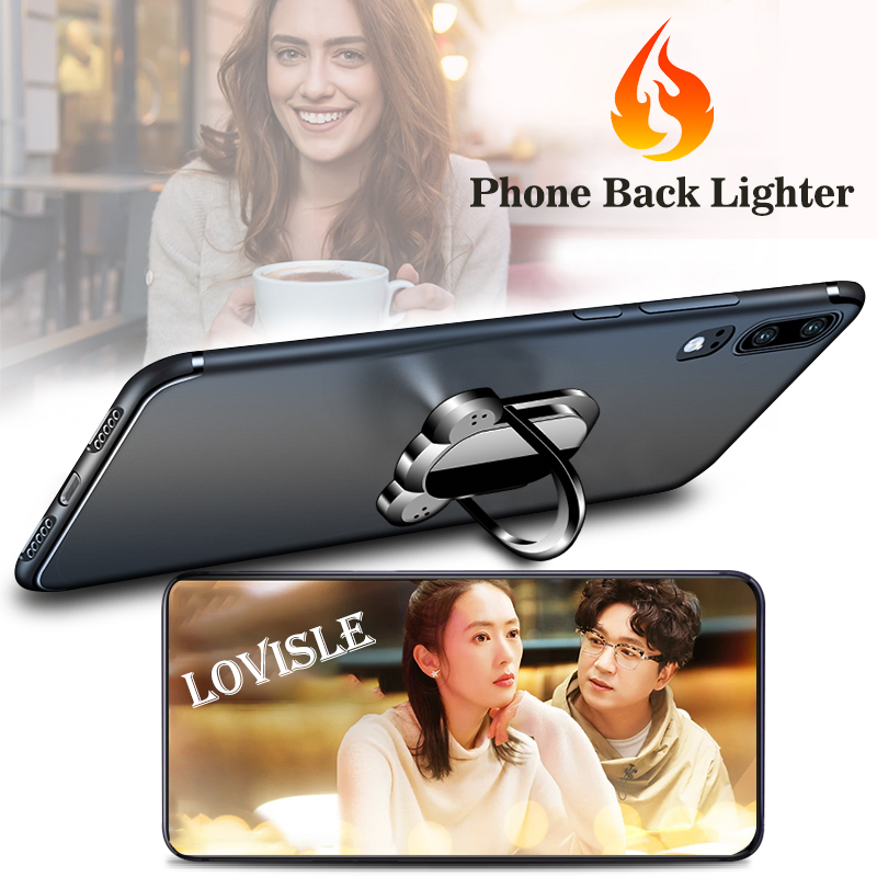 Lovisle Tech Electric USB Mobile Phone Lighter Kickstand Finger Ring Grip