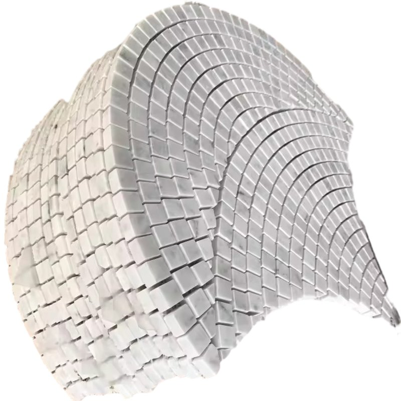 Carrara White Marble Mosaics Floor Tile with Big Fan Design