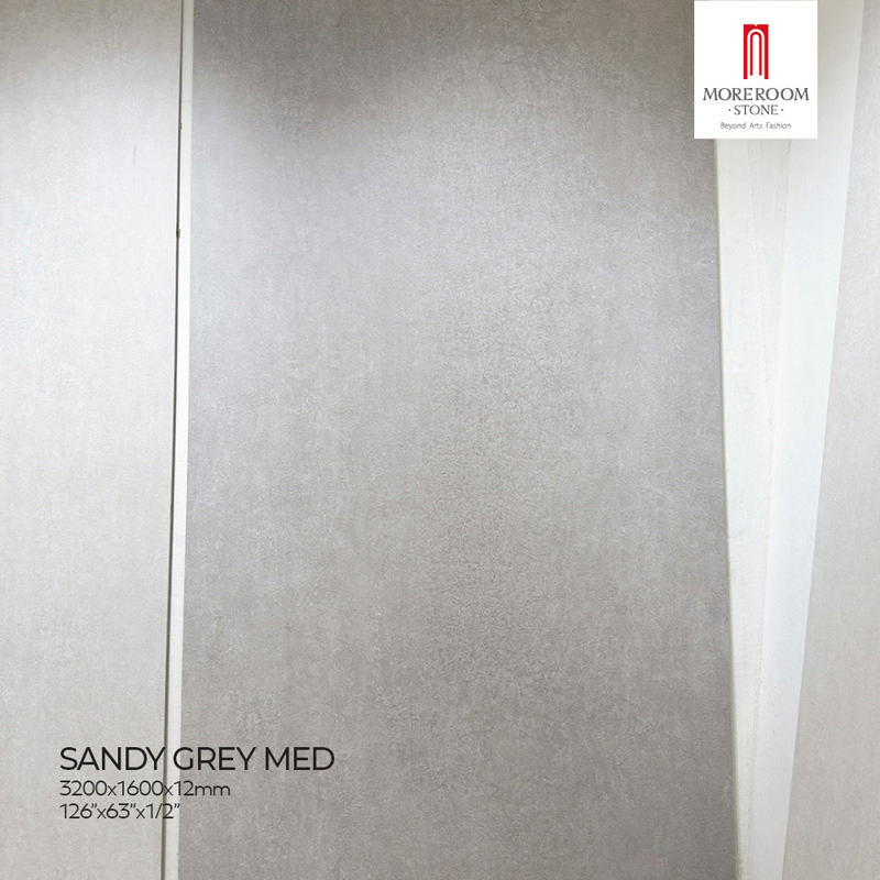 Glazed Porcelain Slab Sandy Grey Med Marble Tiles for High End Flooring