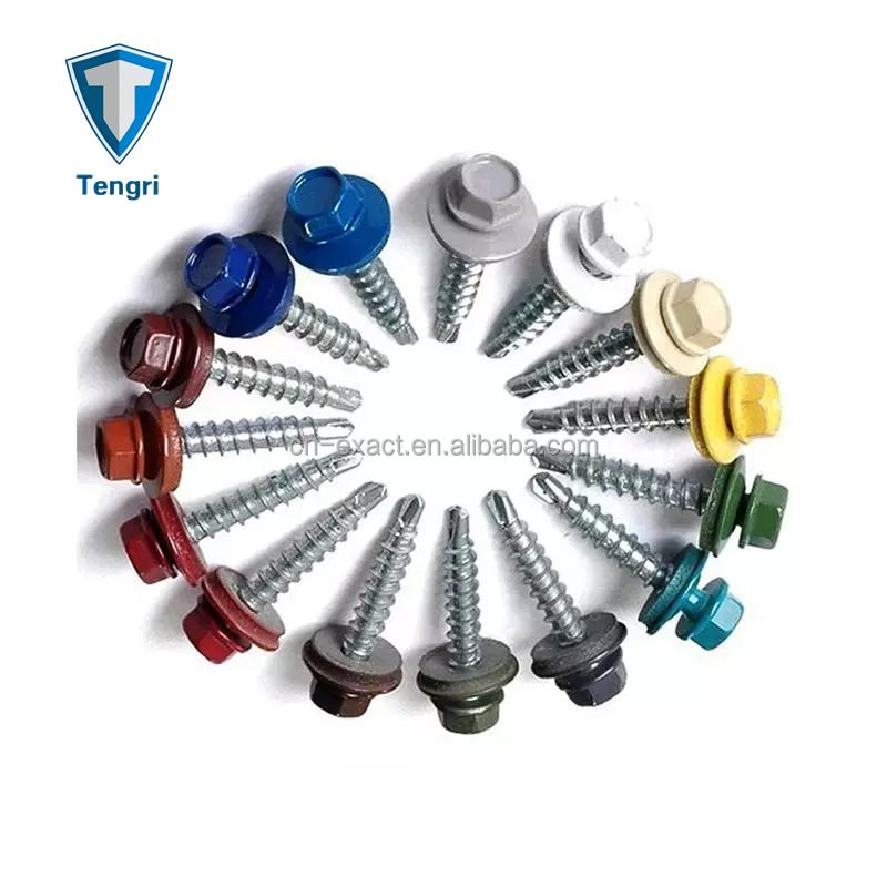 Metal Roofing Screws Painted Hex Washer Head Self Drilling Screw
