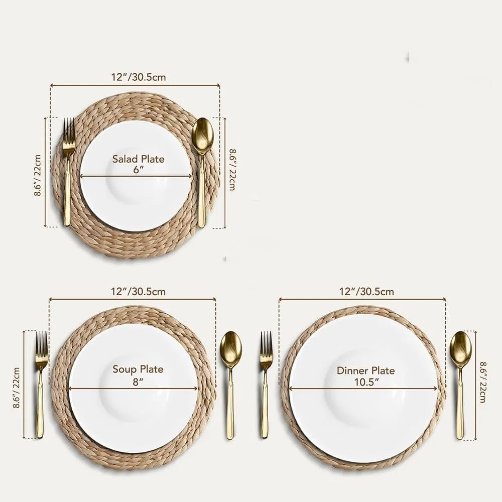 12 Inch Natural Circular Woven Placemat