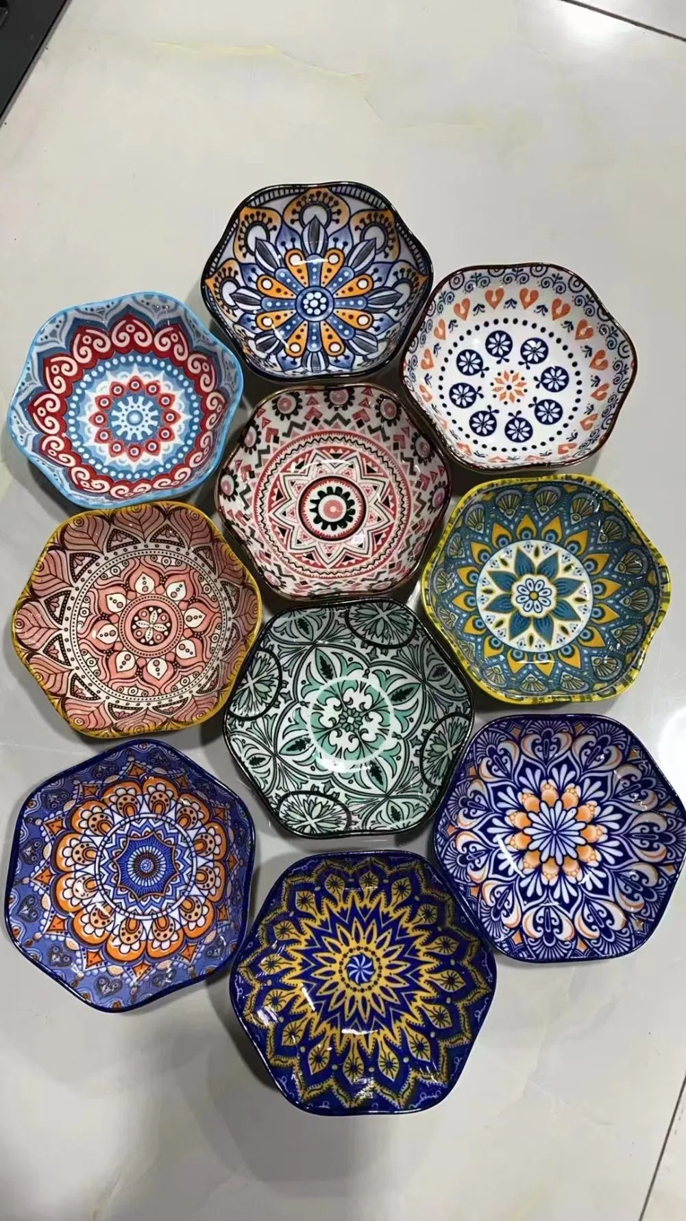 4"Soup Bowl Plate Saucer Various Shape Pad Printing Ceramic Porcelain Tableware
