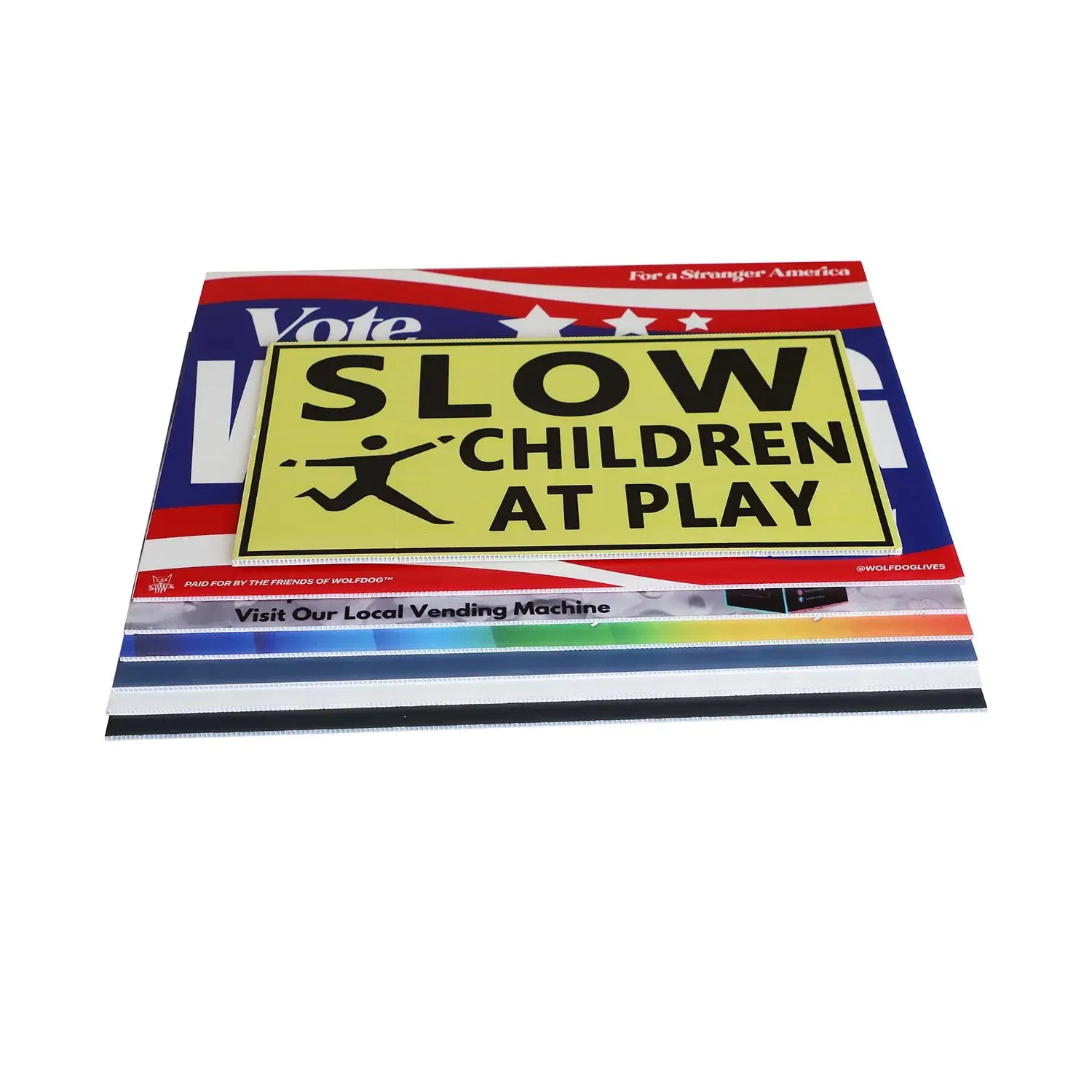 Wholesale Custom Made Shape 18X24 Yard Sign Withh-Stakes PP Material Corrugated Plastic Sign Board UV Printing Coroplast Lawn Signs