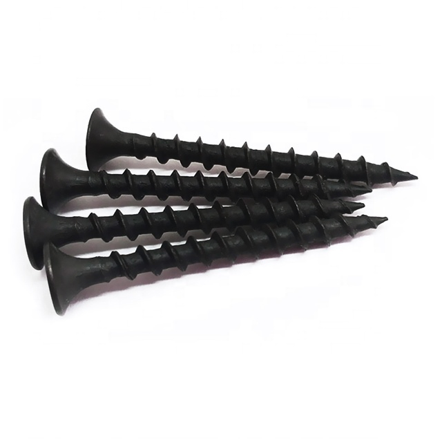 Black Phosphated Drywall Screws for Roofing, Wall, and Wood Fastening