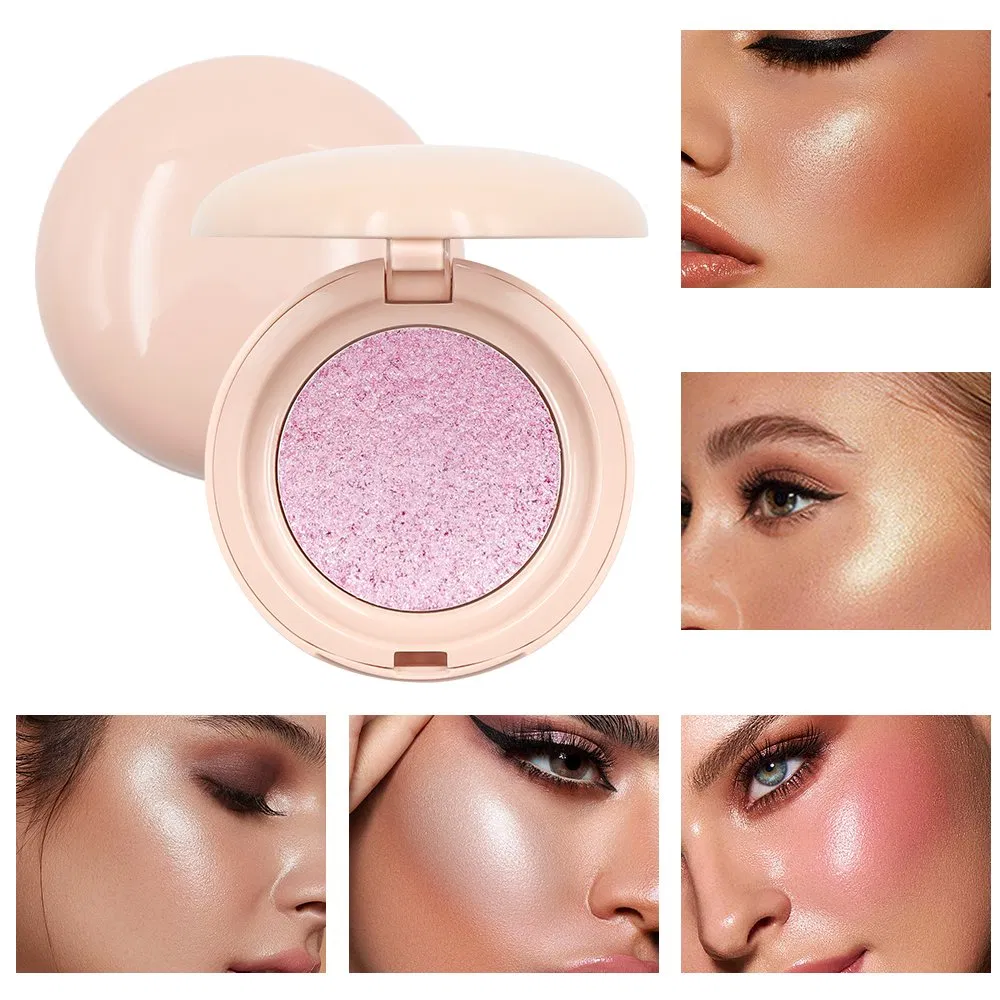 Custom Logo Highlighter Makeup Wholesale Vegan Natural Sparkling Finish Highlighter Powder