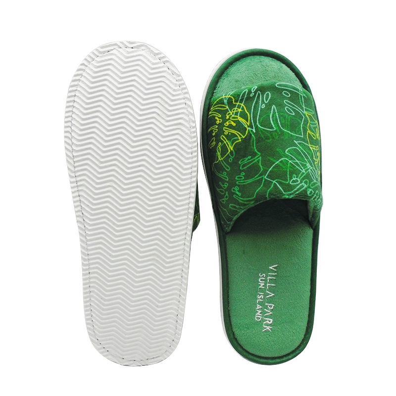 Cheap Open Toe Disposable Slipper for Hotel and SPA with Embroidered Logo