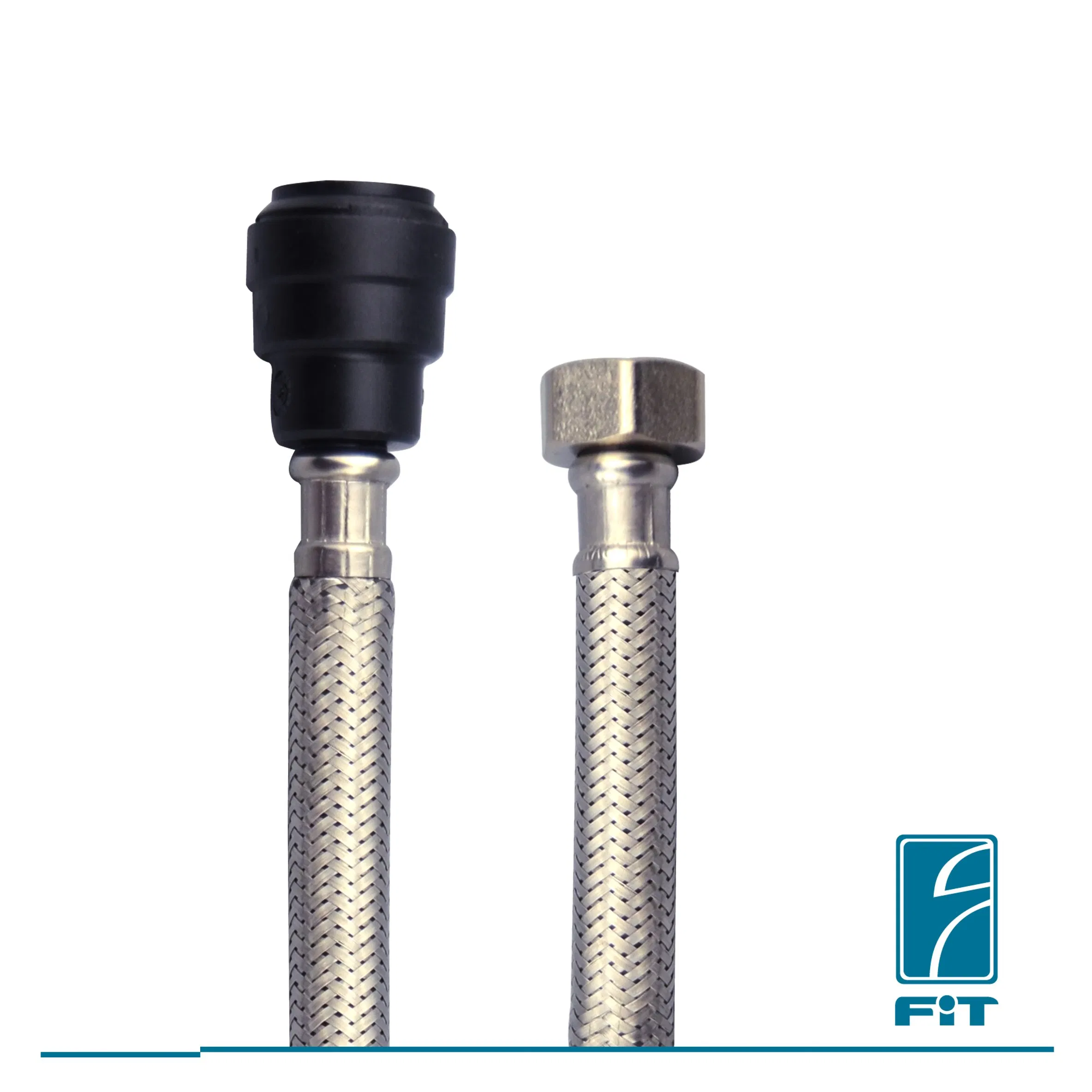 Factory Manufacture 15mmx1/2"F, 3/4"Fstainless Steel Braided Push-Fit Flexible Hose Woven Hose (HY6361)