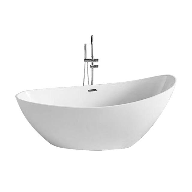 Proway White Acrylic Freestanding Bathtub Hot Tub for Bathroom