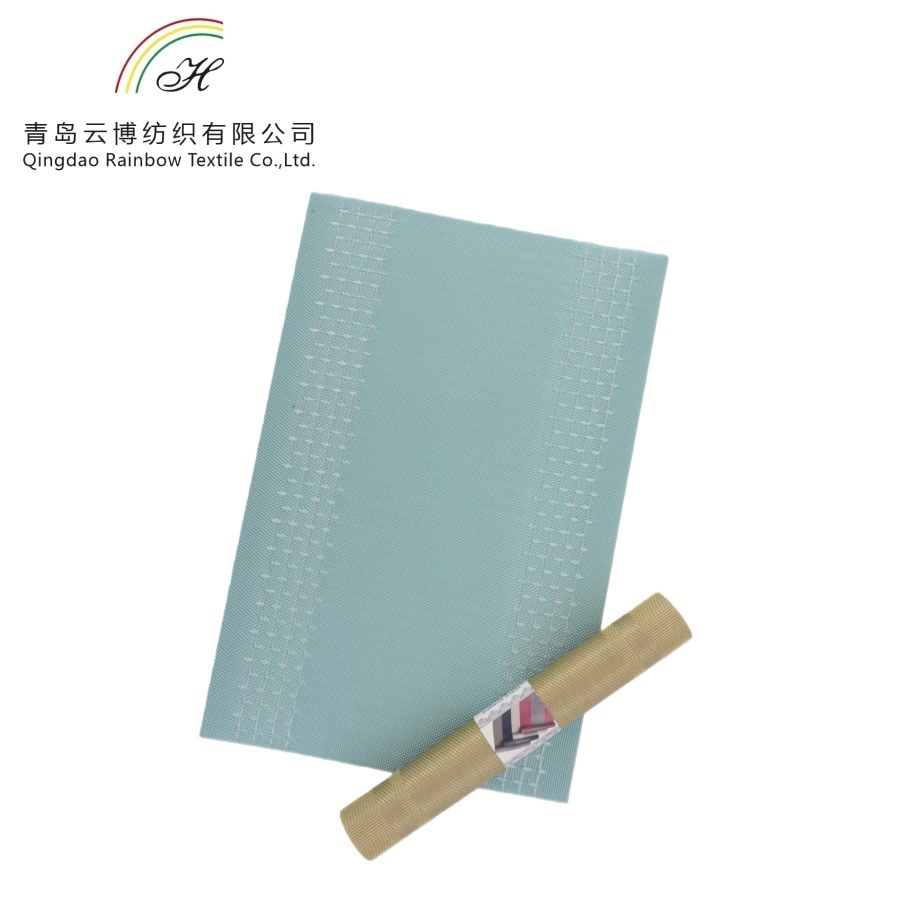 China Factory Table Mat Heat Resistant Non-Slip PVC Polyester Woven Kitchen Placemat
