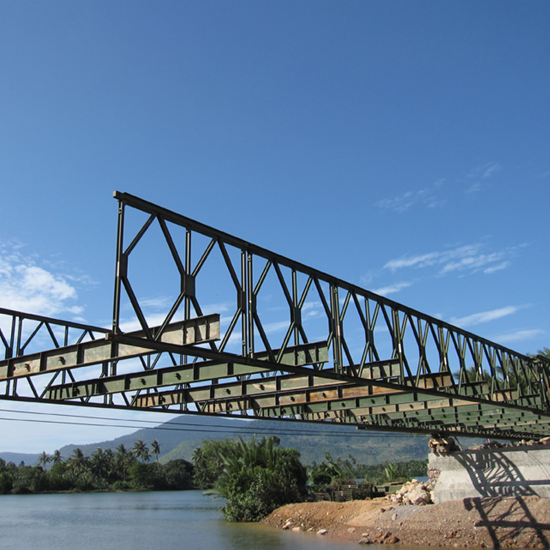 Low Cost Temporary Steel Structure Pedestrian Bailey Bridge with Galvanization Corrosion