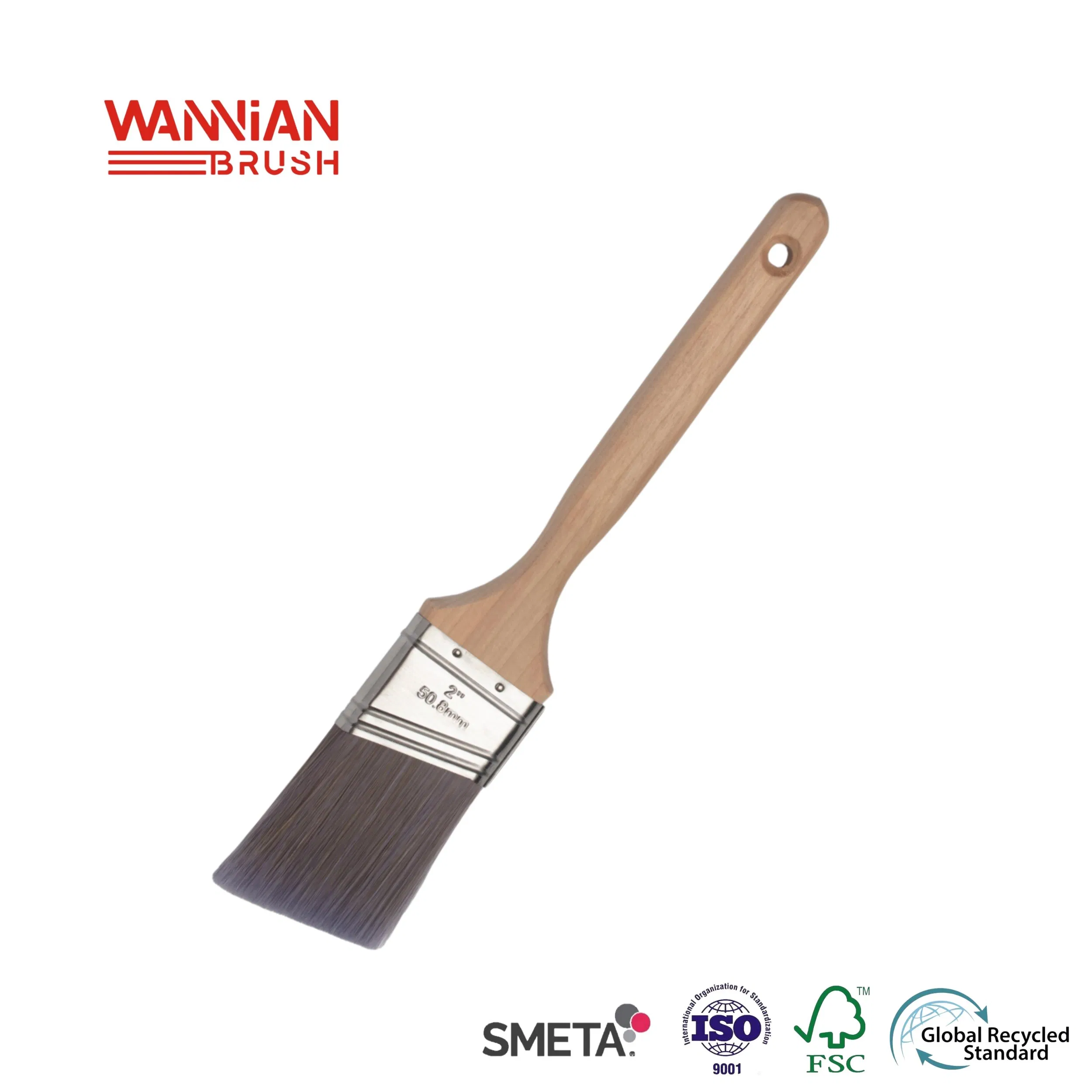 Малярная кисть с фиолетовой щетиной и длинной ручкой