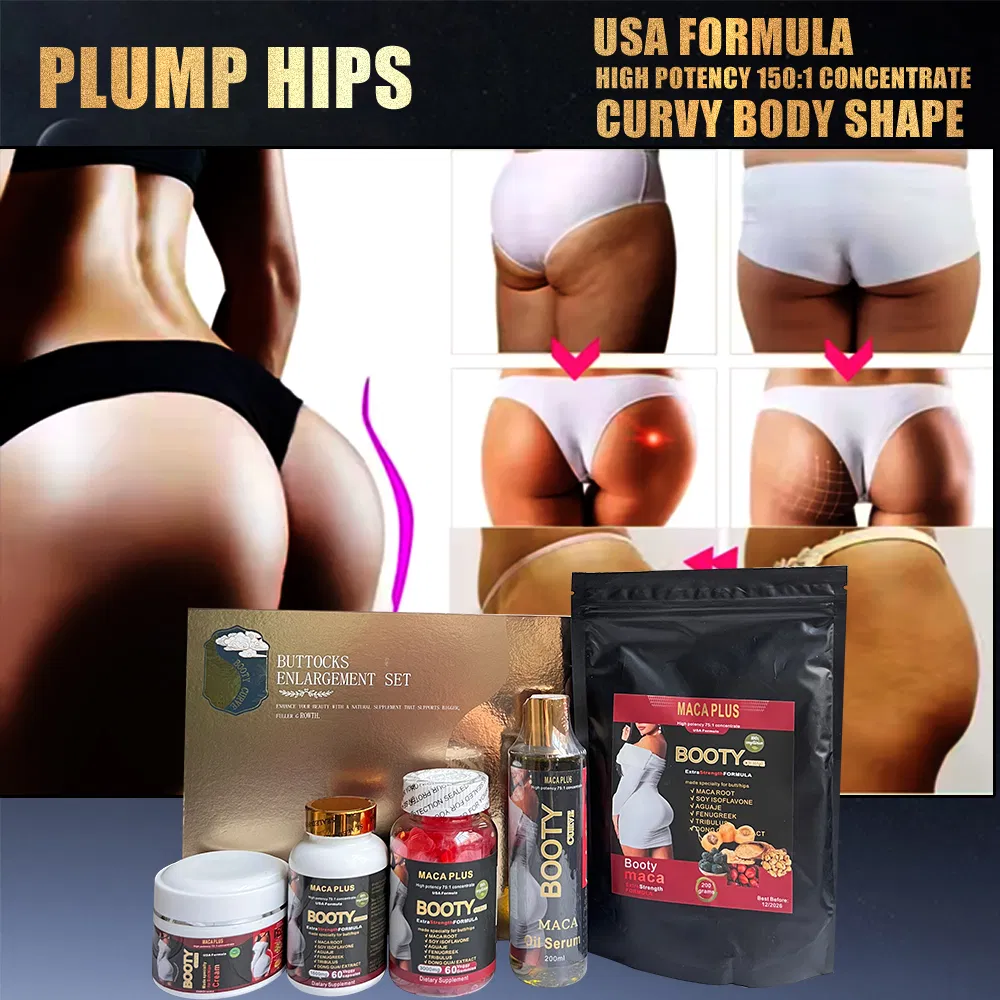 Butt Enlargement Five Piece Sets Private Label Lift HIPS up Serum Oil Massage Cream Lotion Create Sexy Curve Enhance Butt Set