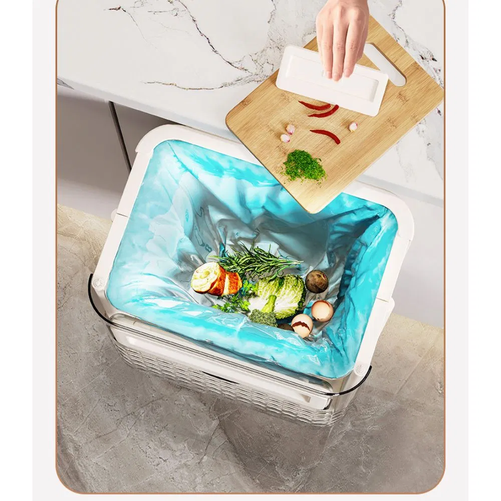 Wall Hanging Kitchen Folding Trash Can Space Saving Bin Mi26912