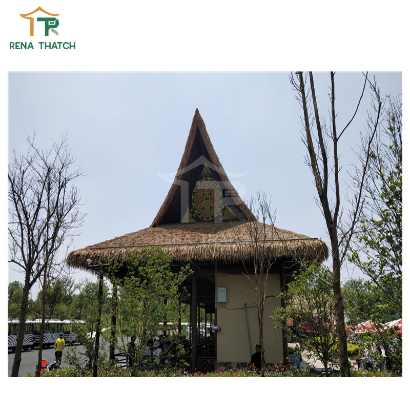 Popular Natural Looking Plastic Thatched Roof Lapa Synthetic Mexican Palm Leaf Thatch Roof