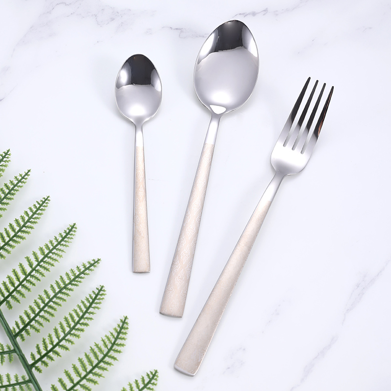 Wholesale Custom Abrazine Handle Stainless Steel Fork and Spoon