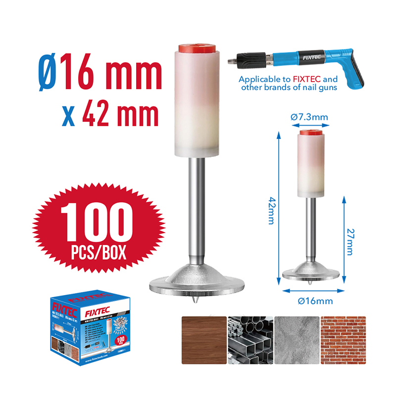 Гвозди для мини-нейлера Fixtec 100 шт, 16x44 мм
