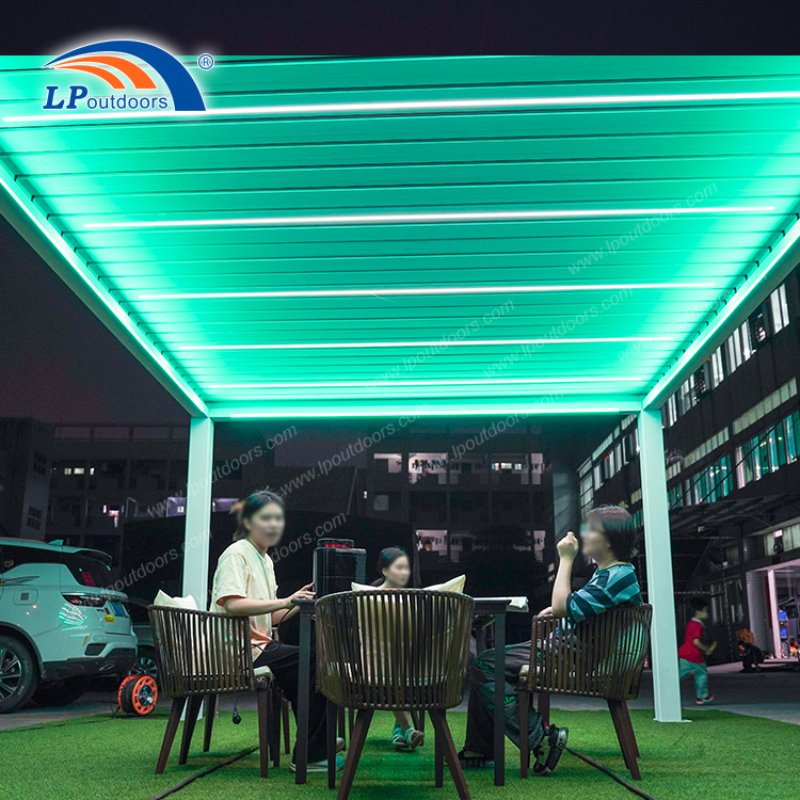 Versatile 13X20FT Motorized Aluminum Pergola with Elegant LED Lighting