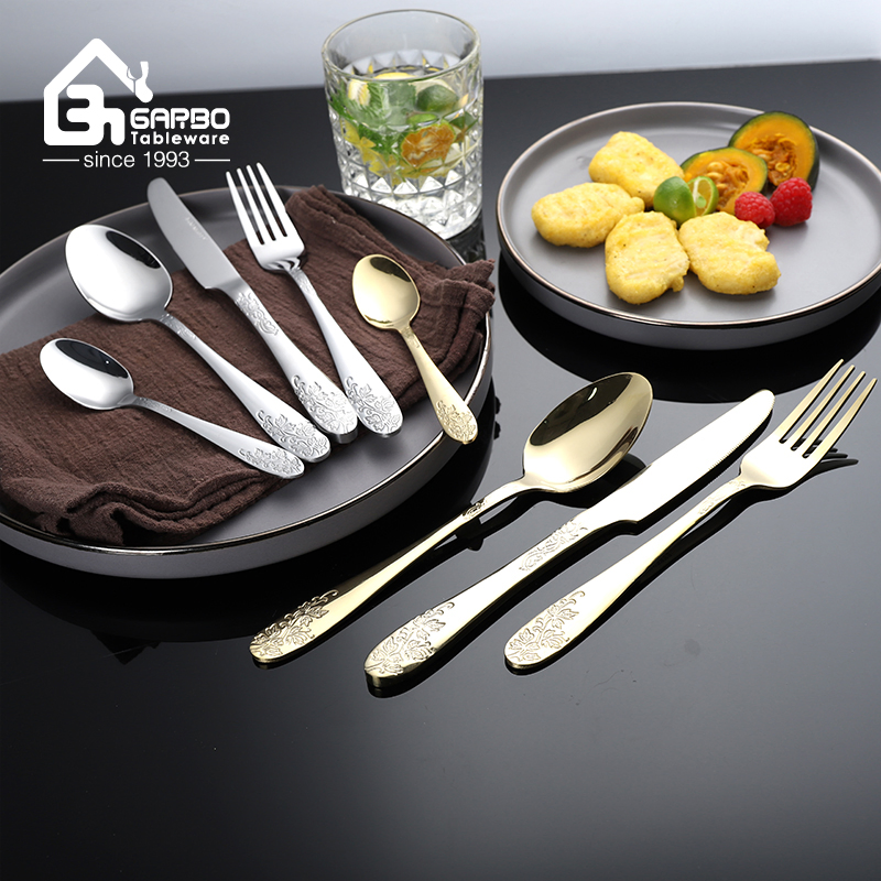 High Quality Mirror Polish PVD Golden Technology Customized Stainless Steel Fork