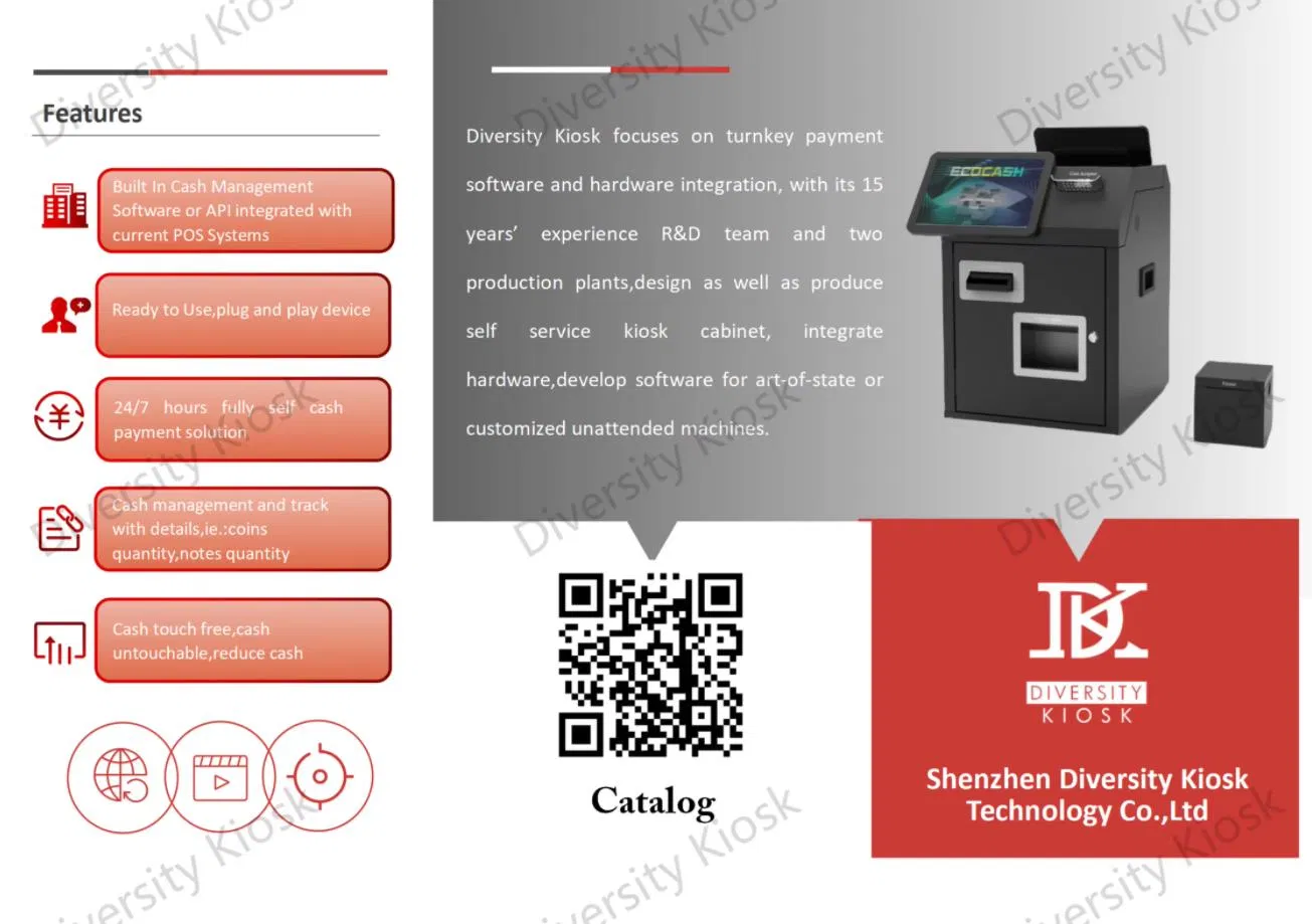 Bulk Accept Cash Coin Deposit and Dispense Cash Management Machine Cash Drawer for Chain Store Supermarket with POS System