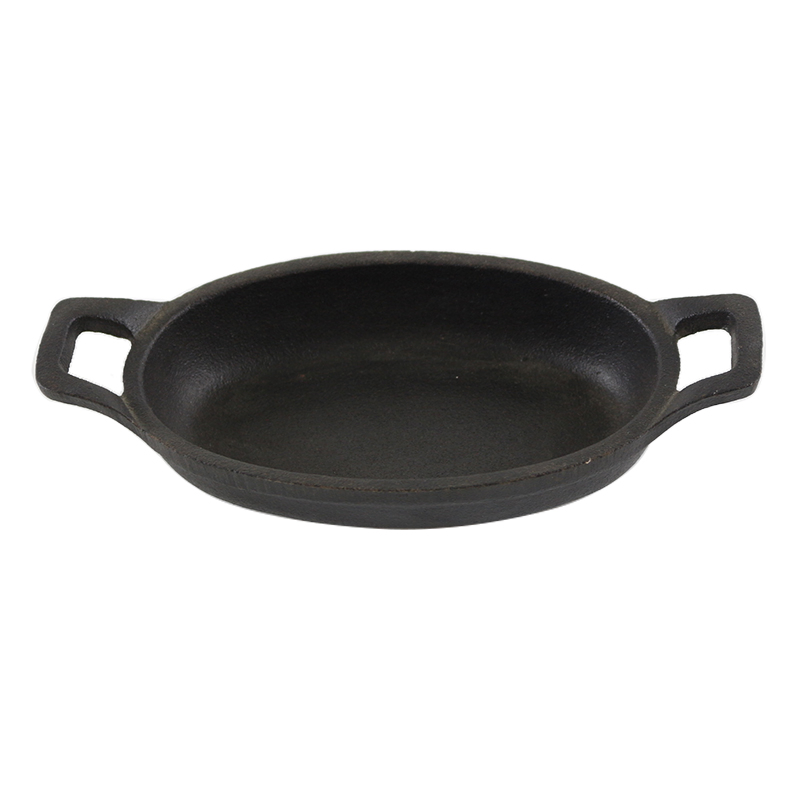 Non-Stick Pre-Seasoned Ellipse Cast Iron Griddle Pan with Double-Handled