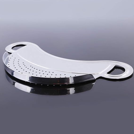 Half-Moon Pan Strainer Pot Drainer Pan Colander for Spaghetti Wbb12138