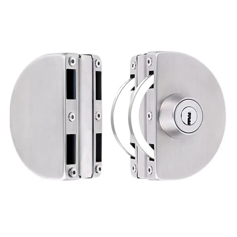 Glass Door Stainless Steel Safe Electric Fingerprint Smart Lock Handle Nickel Brushed