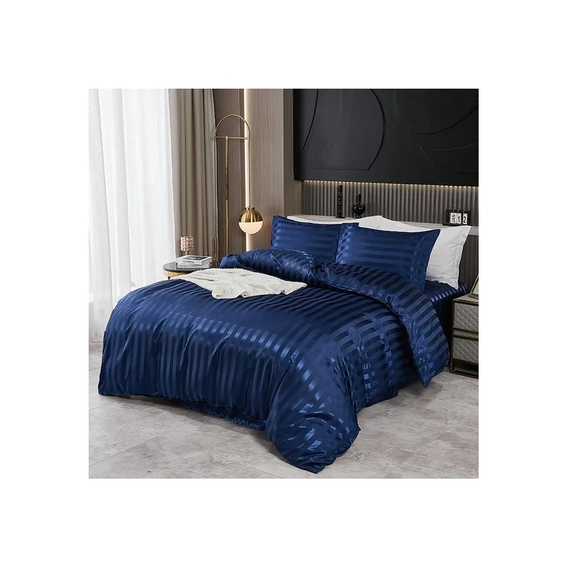 Hot Selling Satin Stripe Bedding Sheet Sets Bedspread Set for Bedrooms, Guest Rooms, Bedding Sets