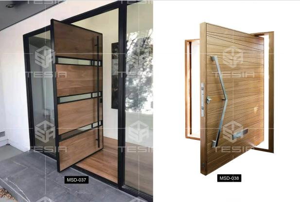 New Design House Gate Main Gate Wooden Aluminium Main Pivot Door